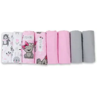 Fensilo Moltontücher, Spucktücher Baby, 8er Pack, 80x80cm, Spucktuch 100% Baumwolle Flanell Moltontuch Unisex Spucktücher für Jungen oder Mädchen-girl2