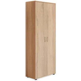 Stella Trading Schuhschrank 70 x 176 x 35 cm Eiche Sonoma mit verstellbaren Einlegeböden