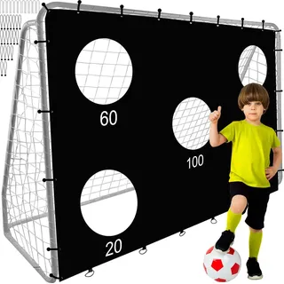 TRIZAND Fußballtor mit Torwand 170x240x85 cm Training für Garten Kinder 21268