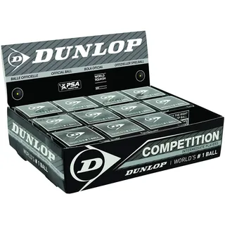 Dunlop Competition Single Grey Dot Squashbälle – Black - 12 Kugeln