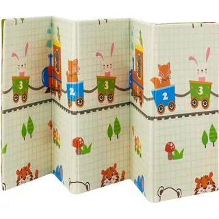 Juskys Kinder Spielmatte Toni 180x200 cm - XXL Matte Schaumstoff - faltbar & soft - Grün