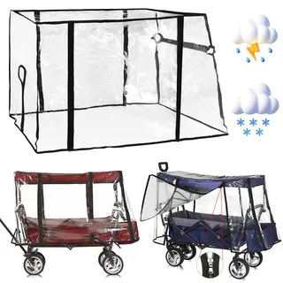 Regenschutz für Bollerwagen,Bollerwagen Regenschutz,Regenverdeck Bollerwagen,Bollerwagen Zubehör Universal Transparent,Regenschutz für Bollerwagen Faltbar,Verdeck für Bollerwagen Regen