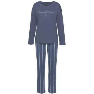 vivance dreams by lascana Pyjama Blau-gestreift 32/34