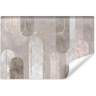 Muralo Fototapete, Weiß, Rosa, Beige, Braun, Grau, Papier, Abstrakt, Vintage, Rechteckig, 135x90 cm, Tapeten & Wandverkleidungen, Fototapeten