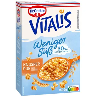 Dr. Oetker Vitalis Knusper Pur weniger süß Müsli 1,5 kg, 1 St.