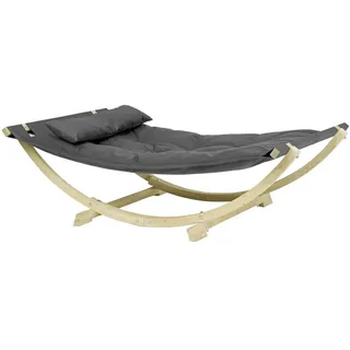 AMAZONAS XXL Schwebebett Lounge Bed Schwebeliege Anthracite inkl. Holzgestell -