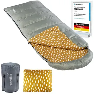 Skandika Deckenschlafsack + Kopfkissen - 3 Jahreszeiten, bis -20°C - 220 x 80 cm,