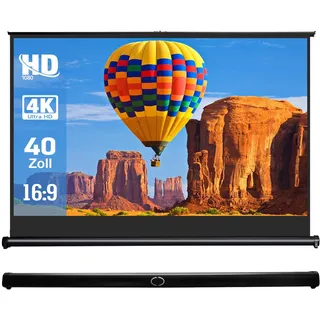 IN&VI Tragbare Leinwand Beamer 40 Zoll,Pull-Up Beamer Leinwand mit Ständer für Camping,Heimkino,Schule,Treffen