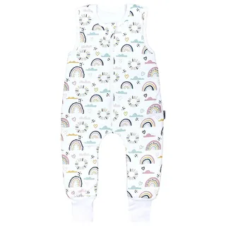 TupTam Baby Schlafsack Ganzjahresschlafsack mit Beinen Regenbogen Herz Wolken 2,5 TOG 68/74