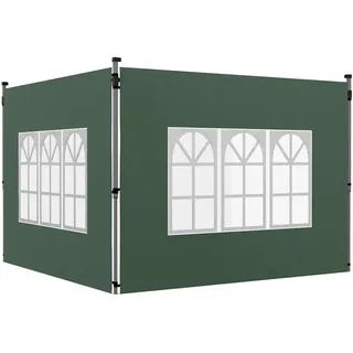 Outsunny Seitenteile für Pavillon 2 Stück 2,95 x 1,95 m Grün