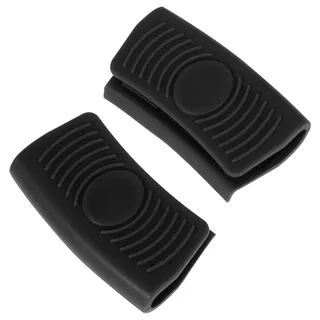 Prasacco 2 Stück Silikongriffe für Töpfe, Silikon Helfen Griff Halter 8 x 4 cm Hitzeschutz Topfgriff Rutschfeste Topfgriff Schutzhülle für Ofenschalen Gusseiserne Bratpfannen Kochen Backen (Schwarz)
