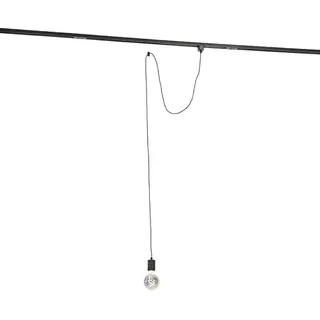 QAZQA - Modern Puristische Pendelleuchte I Pendellampe I Hängelampe I Pendellampe I Puristische Pendelleuchte I Lampe I Leuchte schwarz für Schienensystem Komplettset I Spotlight I Deckenspot I Decken