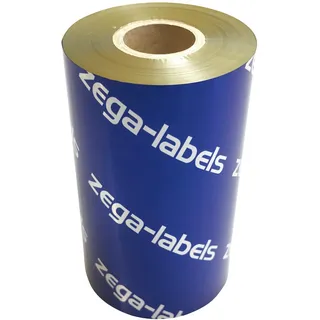 zega-labels Thermotransfer Farbband GOLD MATT 110 mm x 300 m - zega color (Wachs/Harz Wischfest) - Farbseite AUSSEN - 1 Zoll Kern Ø 25 mm - für Papieretiketten - Ribbon für Zebra ZT-Serie/ZM400/ZD421T