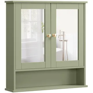 VASAGLE Spiegelschrank 56,5 cm salbeigrün