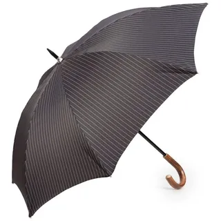 Francesco Maglia Stockregenschirm, Luxus-Regenschirm, schwarz-gestreift, Handmade in Italy schwarz