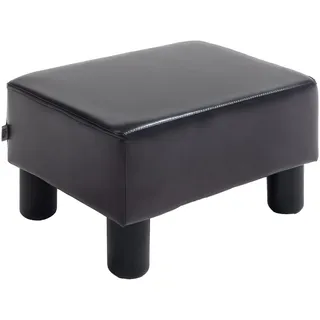 Homcom Fußhocker Kunstleder 40 x 24 x 30 cm Braun