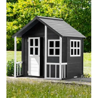 hardin 1fachgut Kinderspielhaus aus Tannenholz 131 x 115,5 x 136 cm Grau/Weiß