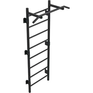 QLS Sprossenwand Kletterwand Klimmzugstange Klettergerüst 10 Sprossen bis 280 kg 6810 – Schwarz