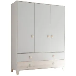 BEGABINO Kleiderschrank Fien 155 x 58 cm Dekor Grau Ashgrey