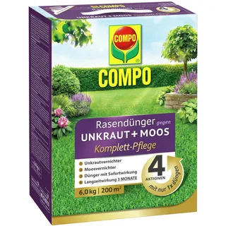 Compo Rasendünger Unkraut & Moos Komplett-Pflege 6 kg für 200 m2