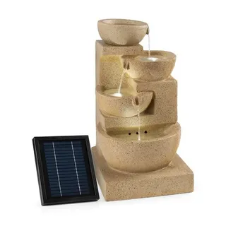 blumfeldt Wasserspiel Korinth Zierbrunnen, 39 cm Breite, (Set, inkl. Pumpe,Solarpanel;LED-Beleuchtung und Anschlussmaterial), spring zimmer zier brunnen led-beleuchtung terasse solar outdoor beige