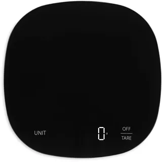 Digitale Küchenwaage mit 15 kg Tragkraft | präzise Grammwaage | großes Display mit Leuchtziffern | inkl. AAA Batterien | abgerundetes Design | schwarz