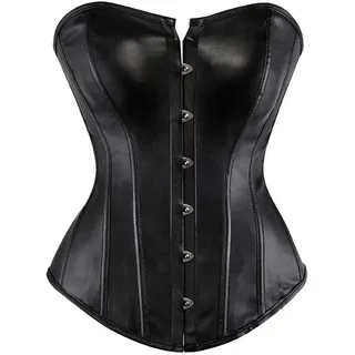 Josamogre Leder Korsett Sexy Top Corage Corsett Damen Gothic Vollbrust Vintage Schwarz L - L