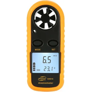 Sjqka - GM816 Digitales Anemometer, Windgeschwindigkeitsmesser, LCD-Hand-Luftmengenmesser, Thermometer