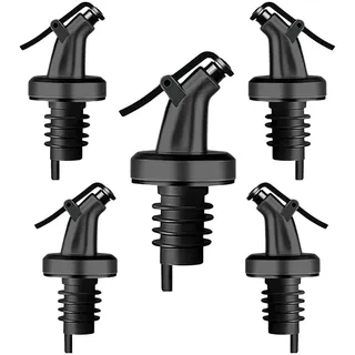 layba Ausgießer für Flaschen Silber Glanz mit Verschlusskappe aus Kunststoff in 5er Set