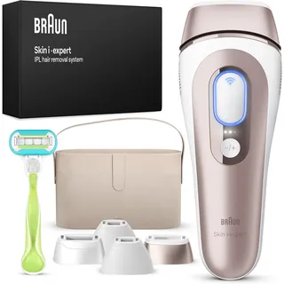 Braun Smart IPL Skin i·expert, Haarentfernung für zu Hause, Alternative zur Laserhaarentfernung, Aufbewahrungsbox, Venus Rasierer, 4 Aufsätze für Gesicht & Körper, 1,5 Jahre seidig-glatte Haut, PL7387