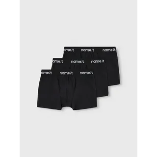 NAME IT Trunk NKMBOXER 3P (Packung, 3-St) eng, Jersey, Logoschriftzug, angesetztes Bündchen schwarz 134/140
