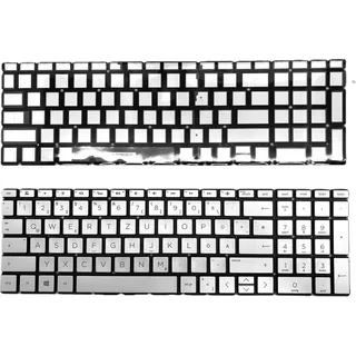 DEUTSCHE - Silber Tastatur Keyboard Beleuchtung kompatibel für HP 255 G7 7QK65ES - Silber