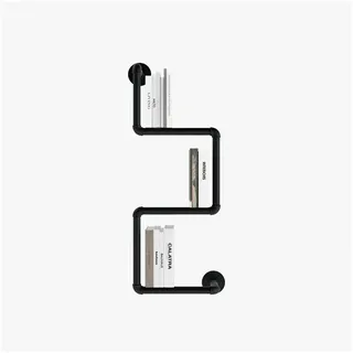 pamo. design Eckregal HARRY, schmales Bücherregal zu Wandmontage, Deko-Wandregal schwarz