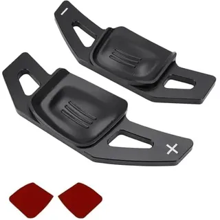 Katsiro 2 Stück Lenkrad-Schaltpaddel, Ersatz für VW Touran/Golf 8 MK8, Aluminium-Lenkrad-Schaltwippenabdeckung Dekoration (Schwarz)