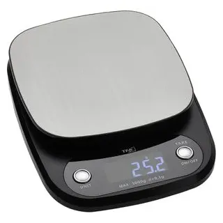 TFA Küchenwaage Apple Pie, mit Tara-Funktion, Teilung 0,1 g, batteriebetrieben, schwarz, g / ml / lb / fl / oz, bis 5 kg