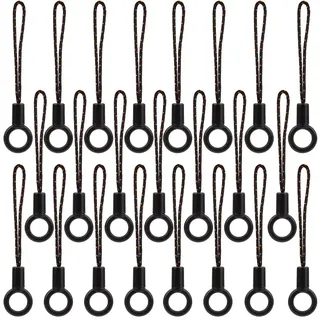 GORGECRAFT 100Stk Umhängeband Für Handys Ringband Aus Nylon Handy Fingerring Griffhalter Band Mit Charm Kordeln Mit Silikonring Für Handy USB Stick Schlüsselanhänger DIY Lariat Umhängeband Schwarz