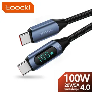 Toocki 100 W Display USB C auf USB C Kabel PD Schnellladekabel Typ C auf Typ C Kabel für Xiaomi Poco