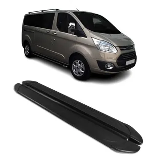 Omac Kfz-Schmutzfänger Seitenschweller für Ford Transit Custom 2012-2022 L1 Alu, 2-tlg., Rutschfest, Haltbar, Aerodynamik schwarz