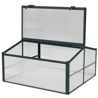 Floraworld Gewächshausaufsatz für Hochbeet 87 x 87 x 46 cm Schwarz