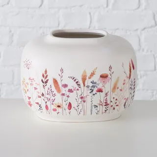 Vase Kornelia Braun/Weiß/Gelb