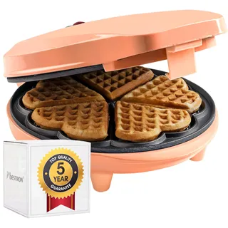 Bestron Waffeleisen Herz Orange