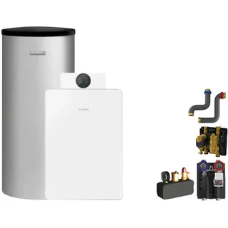 Bosch GCFS884 mit Gas-Brennwertkessel GC8800iF-30, Warmwasserspeicher W160-5 P1 A, HSM25/6 MM100