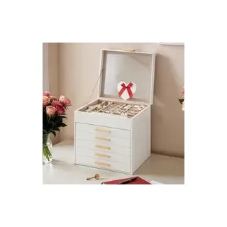 Schmuckkästchen 6 Ebenen, mit Glasdeckel, Schmuckbox