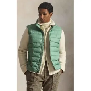 Polo Ralph Lauren für Herren. 710967775010 Colden faltbare Daunenweste grün (L), Draußen, Recyceltes Polyester