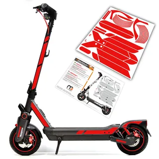 Aufkleber-Set/Sticker Set geeignet für Segway Ninebot MAX G3D E-Scooter - 37-teilig auf 35x40cm Bogen (Rot Reflektierend)