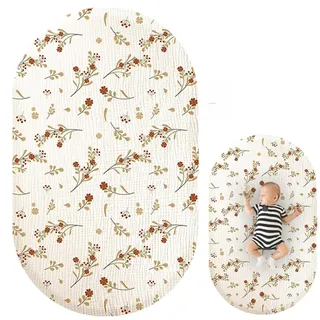 Baby Stubenwagen Bettwäsche – Kuscheliger Wiegenbezug Jungen, Kuschelige Bettwäsche | Kuschelige Wiegenbettwäsche Gaze Kleinkinder, Neutraler Wiegen Matratzenbezug Musselin Gaze für Jungen