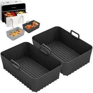 FELIXLEO Brötchen-Röstaufsatz 2erAirfryer Silikonform für Ninja AF400EU Double Stack XL SL400EU 9.5L