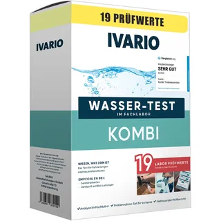 IVARIO Labor-Wassertest Kombi (19-in-1) für Trinkwasser, Experten-Analyse im Deutschen Fachlabor. Leitungswasser-Test mit 19 Prüfwerten