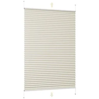 Sekey Plissee Klemmfix ohne Bohren Faltrollo Plisseerollo Jalousie für Tür & Fenster Blickdicht Sichtschutz Sonnenschutz Fertifplissee Rollo 60 cm breit Beige