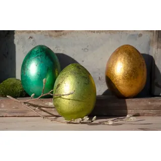 Osterei Glas türkis folienfinish H 15cm